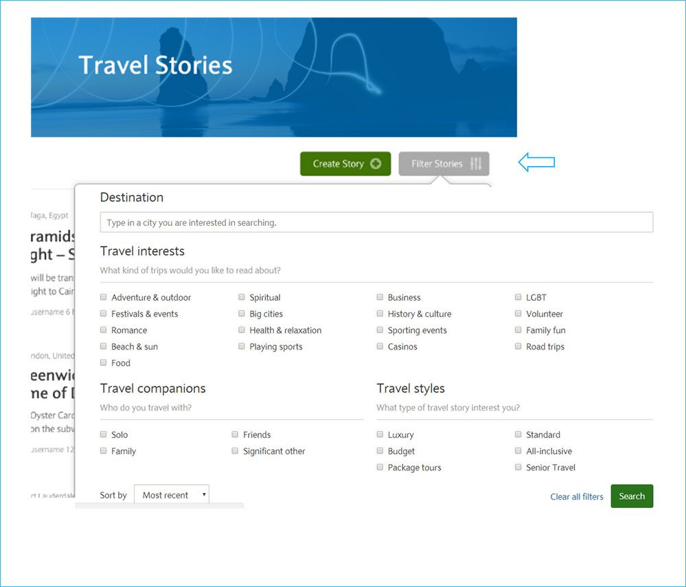 Barclays Travel Community Prominent Search Functionality