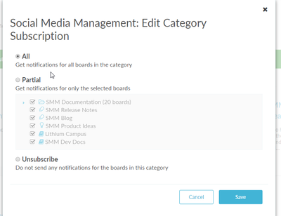 Edit your category subscriptions settings