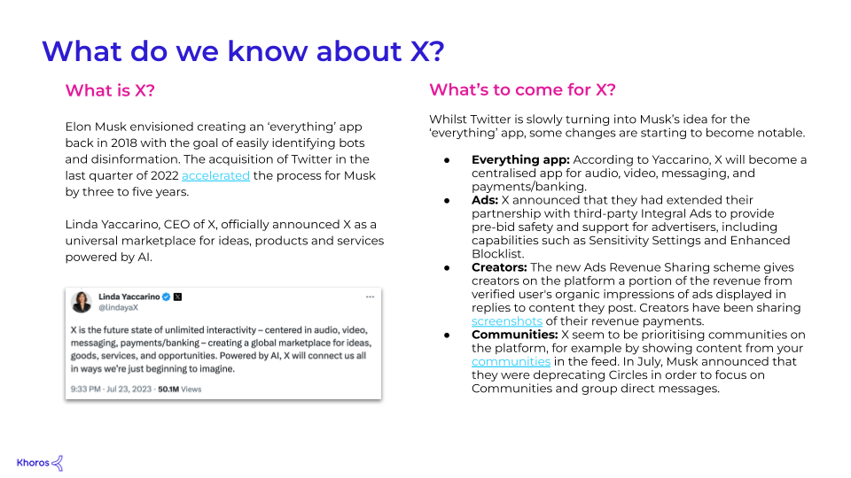 What we know about X