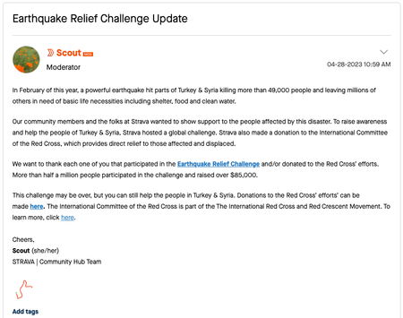 Earthquake Challenge Update