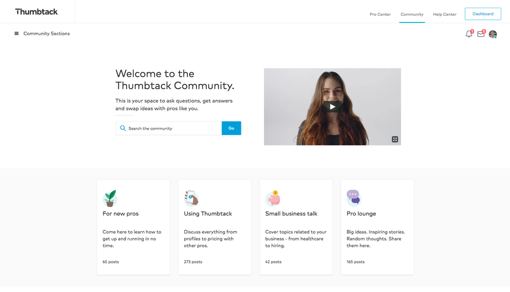 Our Community homepage