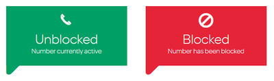 clear visual alerts given to customers about if a number is blocked or not